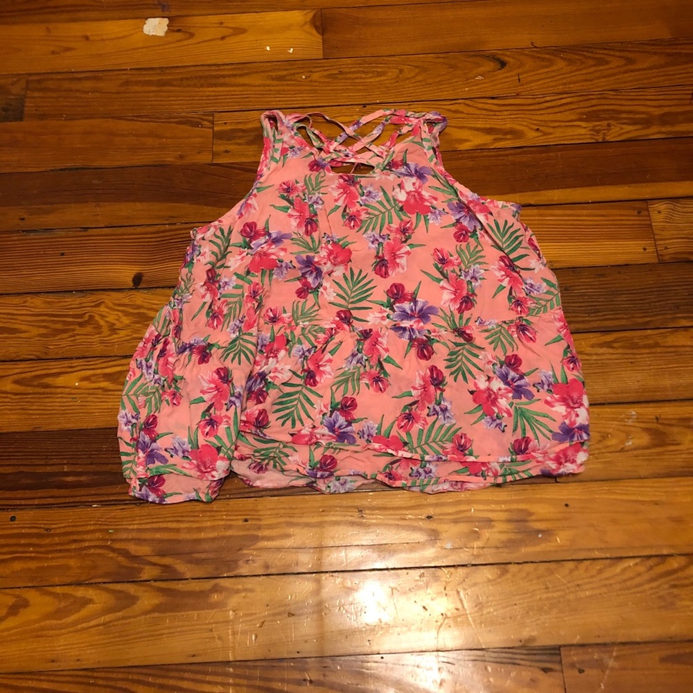 Pink floral shirt